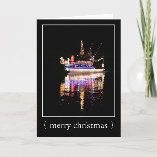 Fêtes sur un bateau Joyeux Noël Carte (Devant)
