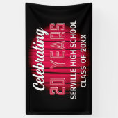 Fêtez 20 ans ! Bannière Réunion classe rouge (Vertical)