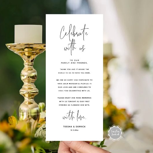 Fêtez Avec Nous, Place Setting Carte de remercieme