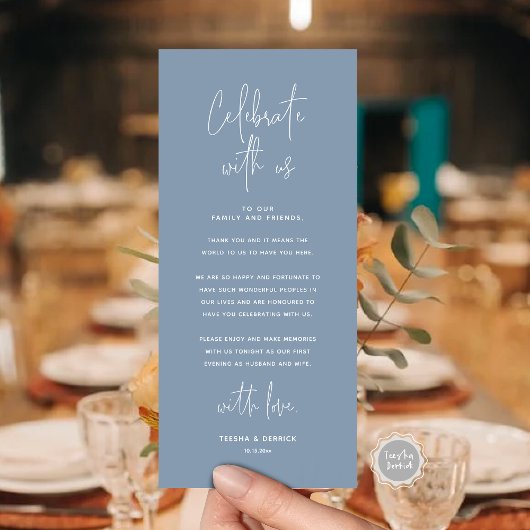Fêtez Avec Nous, Place Setting Carte de remercieme