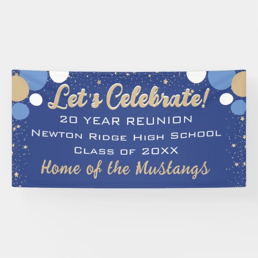 Fêtez ! Bannière Réunion Classe Confetti (Horizontal)