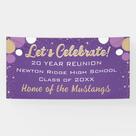 Fêtez ! Bannière Réunion Classe Confetti (Horizontal)