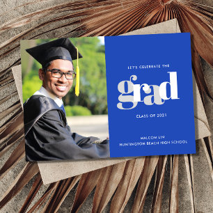 Fêtez le Faire-part bleu du Grad Photo Party