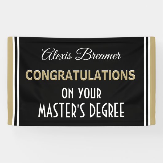 Fêtez ! Master's Degree ! Bannière de diplôme (Horizontal)