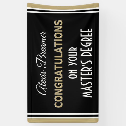 Fêtez ! Master's Degree ! Bannière de diplôme (Vertical)