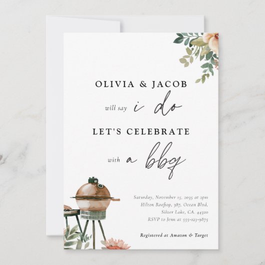 Fêtons avec BBQ Couples Shower Invitation (Devant)