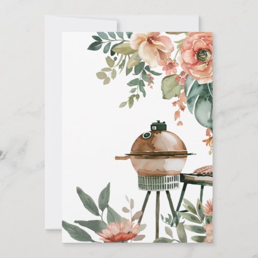 Fêtons avec BBQ Couples Shower Invitation (Dos)