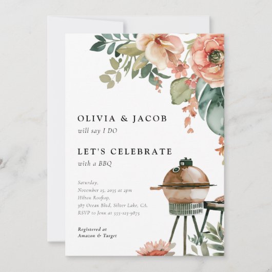 Fêtons avec BBQ Couples Shower Invitation (Devant)