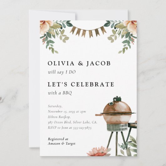 Fêtons avec BBQ Couples Shower Invitation (Devant)
