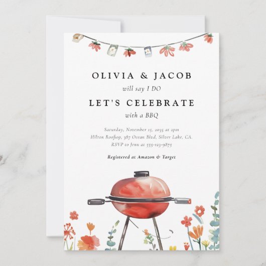 Fêtons avec BBQ Couples Shower Invitation (Devant)