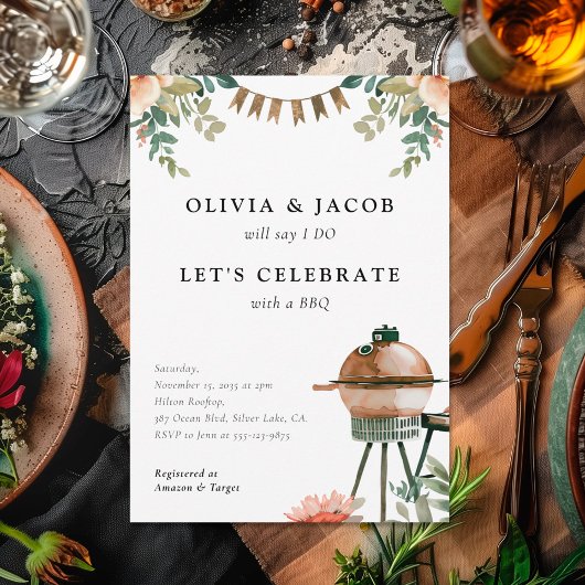 Fêtons avec BBQ Couples Shower Invitation