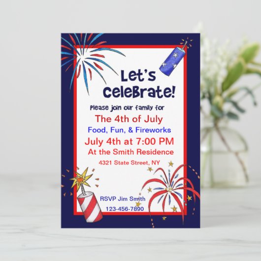   Fêtons ça ! Invitations 4 juillet (Debout devant)