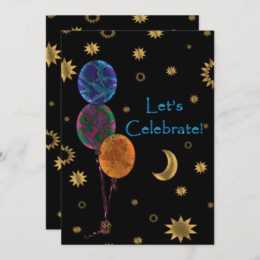 Fêtons - Invitations de fête (Devant / Derrière)