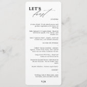 Fêtons la calligraphie moderne Mariage noir Menu (Devant)