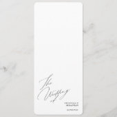 Fêtons la calligraphie moderne Mariage noir Menu (Dos)