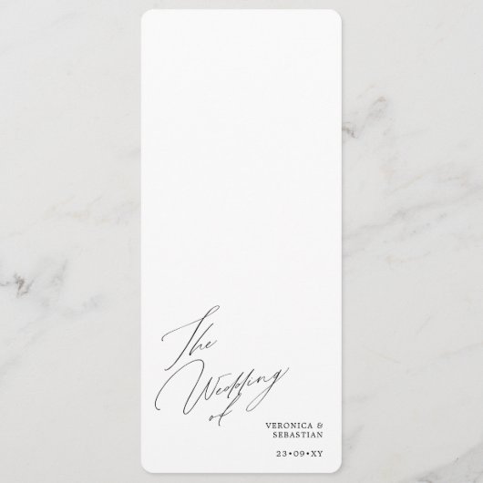 Fêtons la calligraphie moderne Mariage noir Menu (Dos)