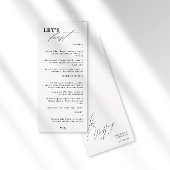 Fêtons la calligraphie moderne Mariage noir Menu