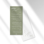 Fêtons la calligraphie moderne Mariage vert Menu<br><div class="desc">Un menu mariage minimaliste et frais. Doté d'une calligraphie moderne et d'une typographie serif élégante, il offre un look chic. . Ce design en sauge verte est idéal pour un mariage rustique, d'été, d'automne, de printemps ou de plein air. Si vous avez besoin d'aide ou si vous avez des questions,...</div>