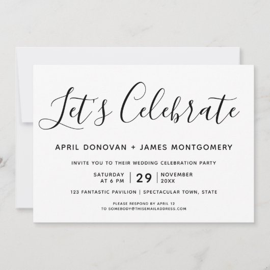 Fêtons la Faire-part de mariage de la typographie (Devant)