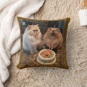 Fêtons-nous ! Oreiller Jeu De Chat D'Anniversaire