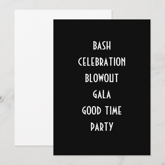 FÊTONS SANS RAISON INVITATION (Devant / Derrière)