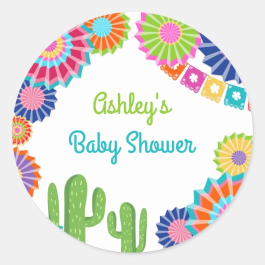 Fêtons une faveur tag Sticker Baby shower mexicain (Devant)