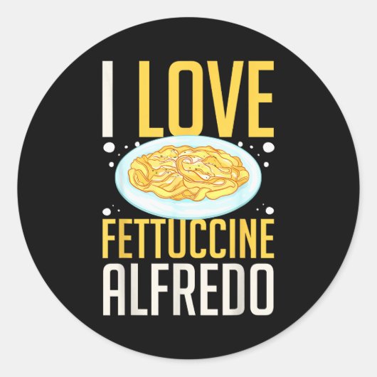 Fettuccine Alo Chicken Sauce Recipes Vegan Pasta Ronde Sticker (Voorkant)
