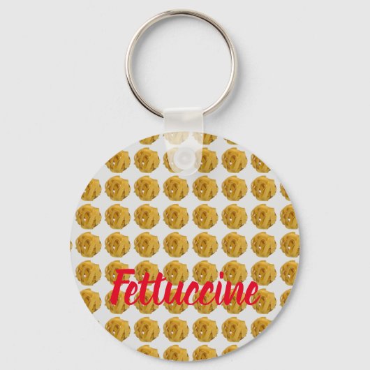Fettuccine Pasta Noodle Pattern for Food Lover Sleutelhanger (Voorkant)
