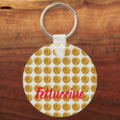 Fettuccine Pasta Noodle Pattern for Food Lover Sleutelhanger (Voorkant)