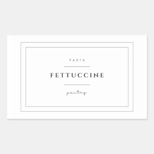 Fettuccine Pasta Rechthoek Label Stickers (Voorkant)