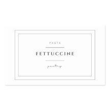 Fettuccine Pasta Rechthoek Label Stickers