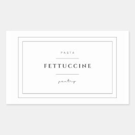 Fettuccine Pasta Rechthoek Label Stickers