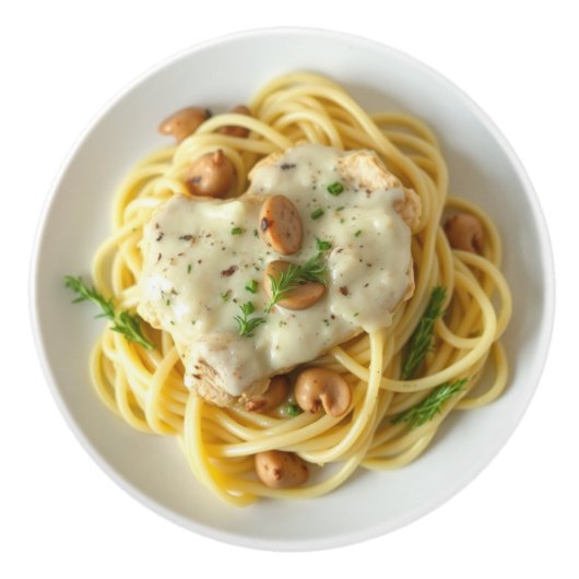 Fettuccini Alfredo Funny Food Keramische Knop (Voorkant)