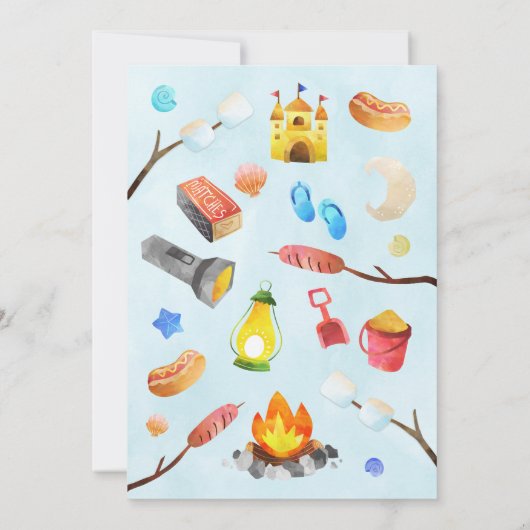 Feu d'anniversaire de plage Invitation (Dos)