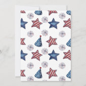 Feu d'aquarelle 4 juillet BBQ Invitation (Dos)