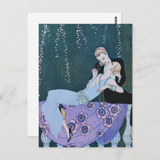 Feu d'artifice à Paris Carte postale Art déco (Devant / Derrière)