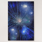 Feu d'artifice bleu impossible au puzzle de nuit (Vertical)