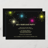 Feu d'artifice coloré Invitation du Nouvel An (Devant / Derrière)