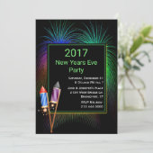 Feu d'artifice coloré Nouvel An Fête Invitation (Debout devant)