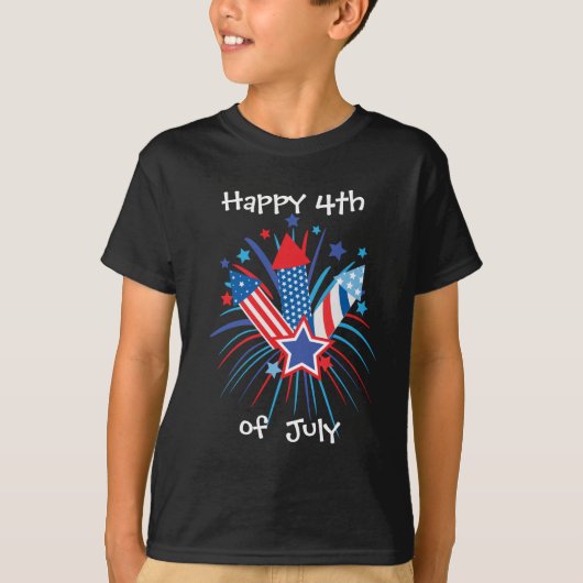 Feu d'artifice du T-shirt enfant du 4 juillet (Devant)