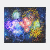 Feu d'artifice éclate couverture en polaire (Devant (Horizontal))