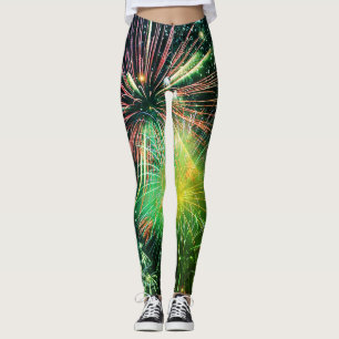 Feu d'artifice en Leggings Finale Verte