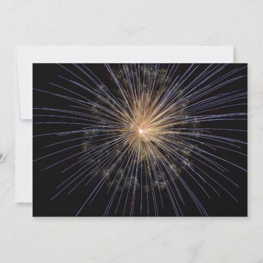 Feu d'artifice et Bubbly Nouvel An Invitation (Dos)