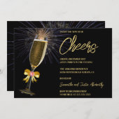 Feu d'artifice et Bubbly Nouvel An Invitation (Devant / Derrière)