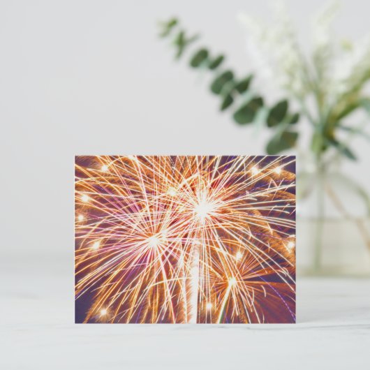 Feu d'artifice "Félicitations !" Carte postale (Debout devant)