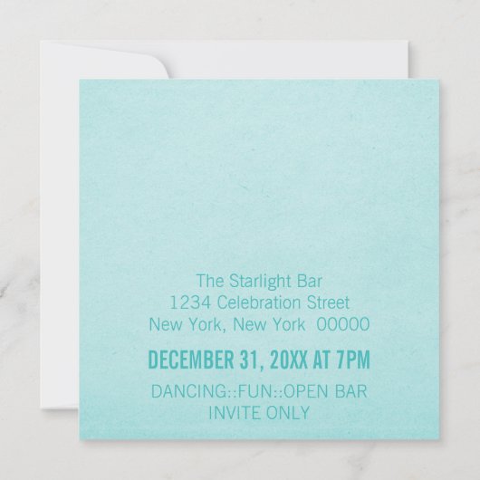 Feu d'artifice funky Invitation du réveillon du No (Dos)