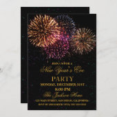 Feu d'artifice Invitation du réveillon du Nouvel A (Devant / Derrière)
