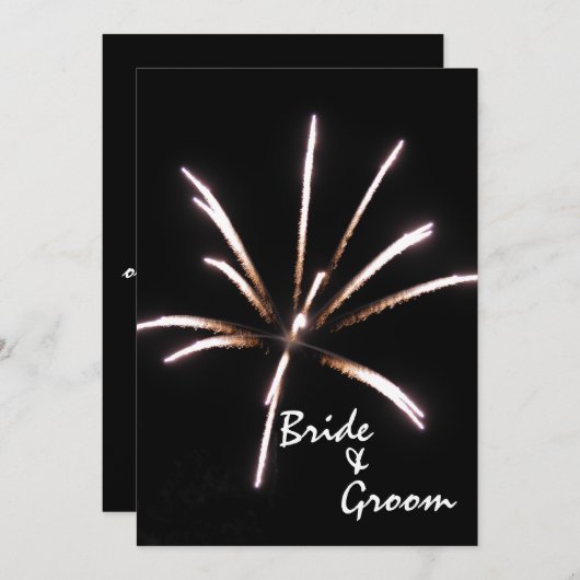 Feu d'artifice mariage / Faire-part d'élopement (Devant / Derrière)