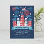 Feu d'artifice patriotique 4 juillet Invitation de (Debout devant)
