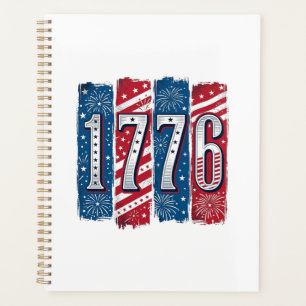 Feu d'artifice patriotique vintage 1776 Vector Des